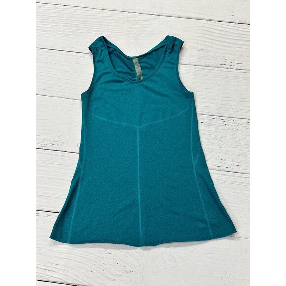 Woman's Teal Anue Yoga Athletic Back Slit Stretch Tank Top Size Small - Picture 6 of 10